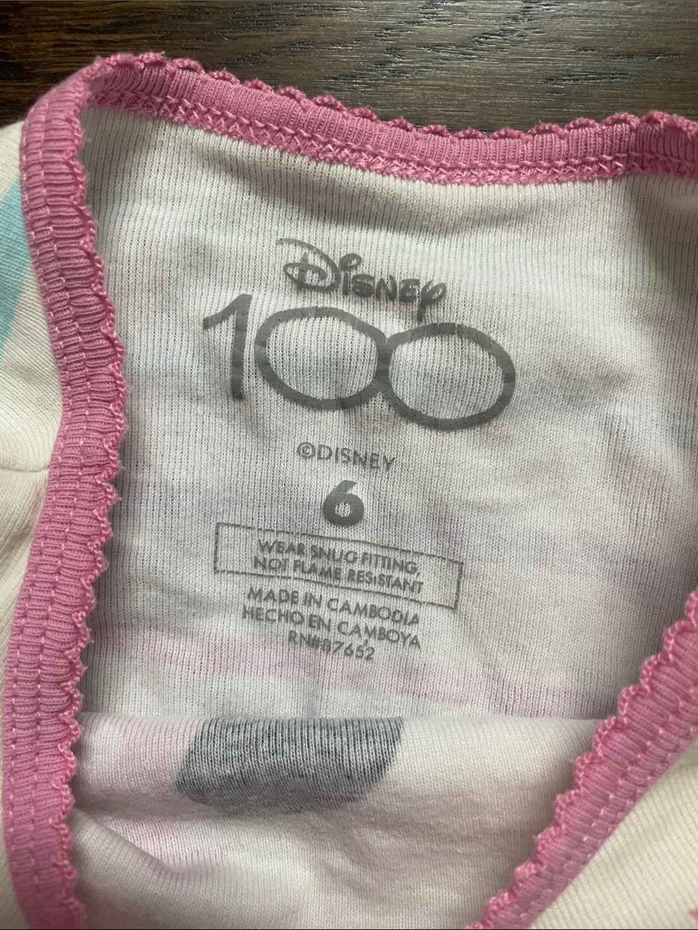 Disney Two-Pair Girls Pajama Set — Cream Pink & Teal Character Prints
